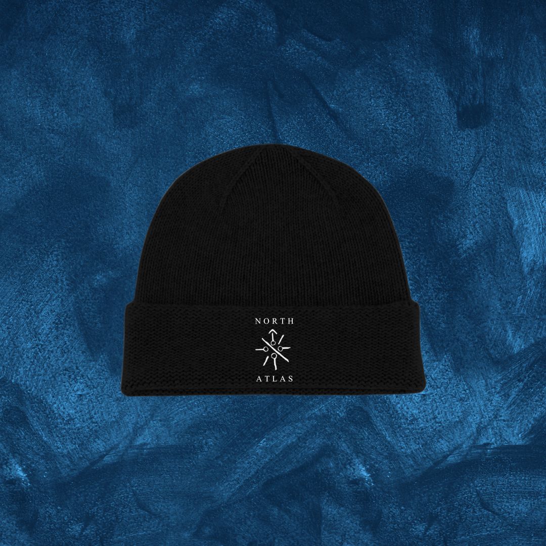 Black beanie with North Atlas Hypnotist Rune logo